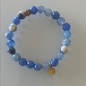 Blue and Gold Beaded Bracelet